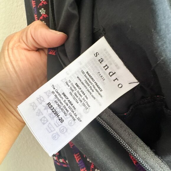 Sandro Sibel Floral Jacquard Mini Dress Lace Mock Neck Metallic Size 1 Small - Picture 11 of 15